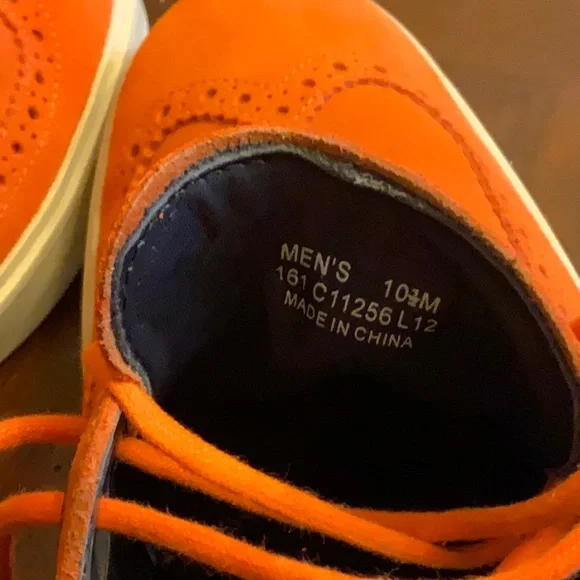 Cole Haan Orange Suede Oxfords - Picture 8 of 10